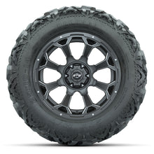 GTW Raven Matte Gray/Ball Mill 14 in Wheels with 25x10-14 Barrage Mud Tires – Full Set