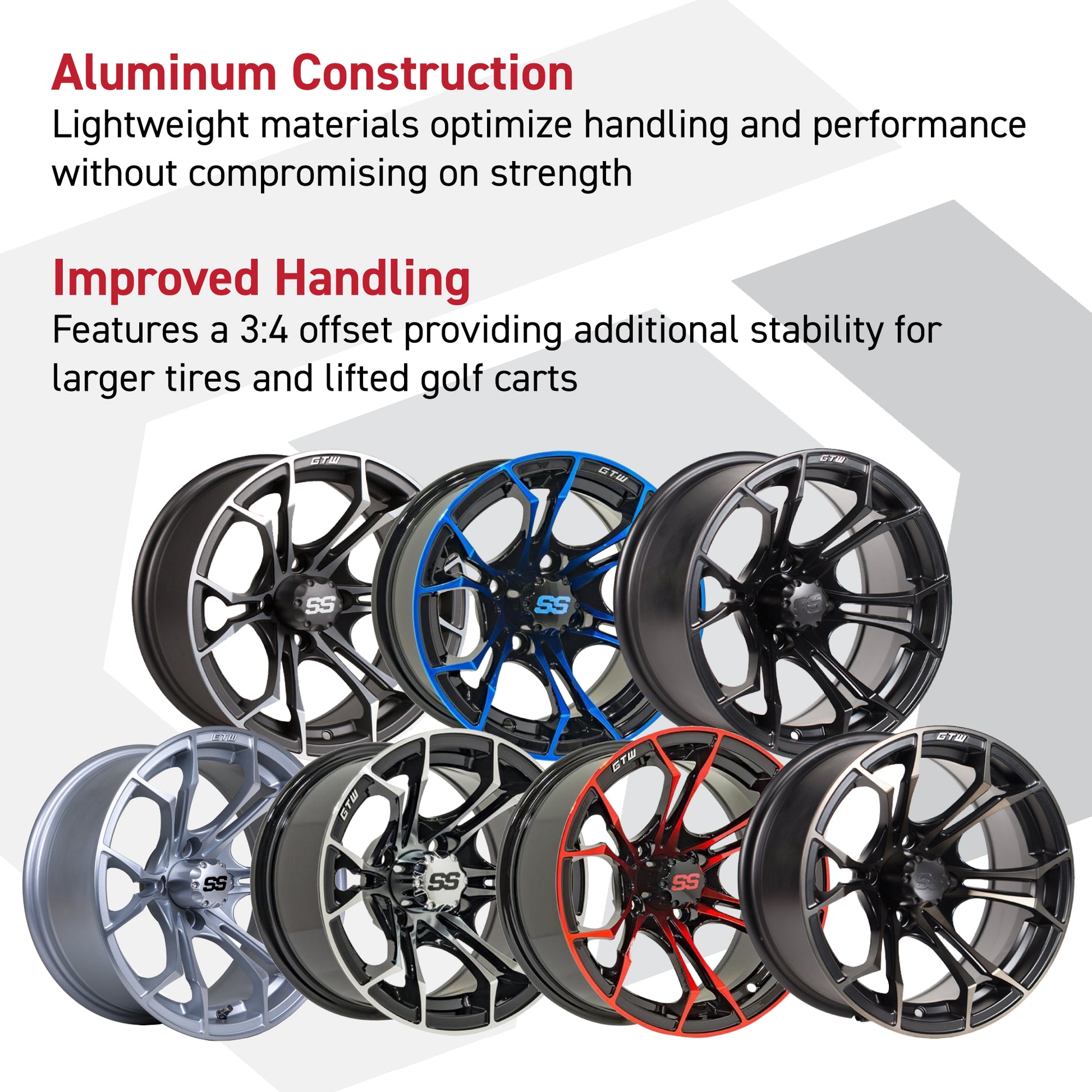 GTW® Spyder Silver Brush 12 in Wheels with 215/50-R12 Fusion S/R Steel Belt Radial Street Tires – Full Set