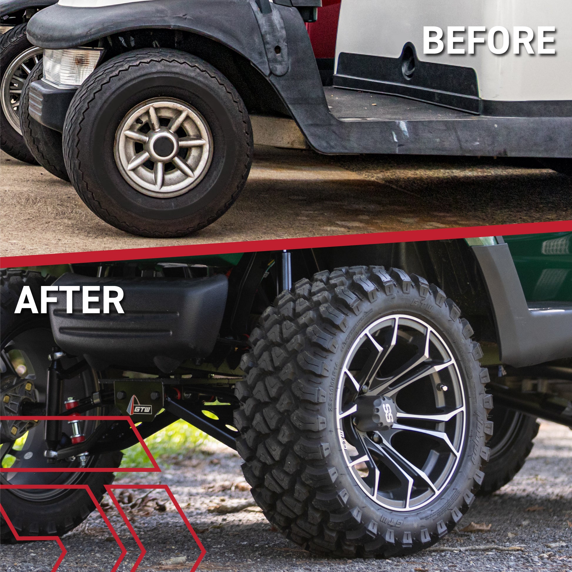 GTW Spyder Matte Black 10 in Wheels with 205/65-10 Kenda Load Star Street Tires – Full Set