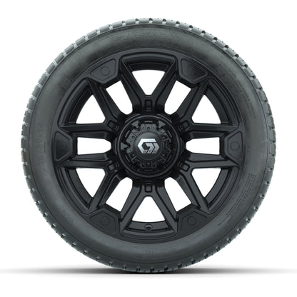 GTW® Graffiti Gloss Black 14 in Wheels with 205/30-14 Fusion Street Tires – Full Set