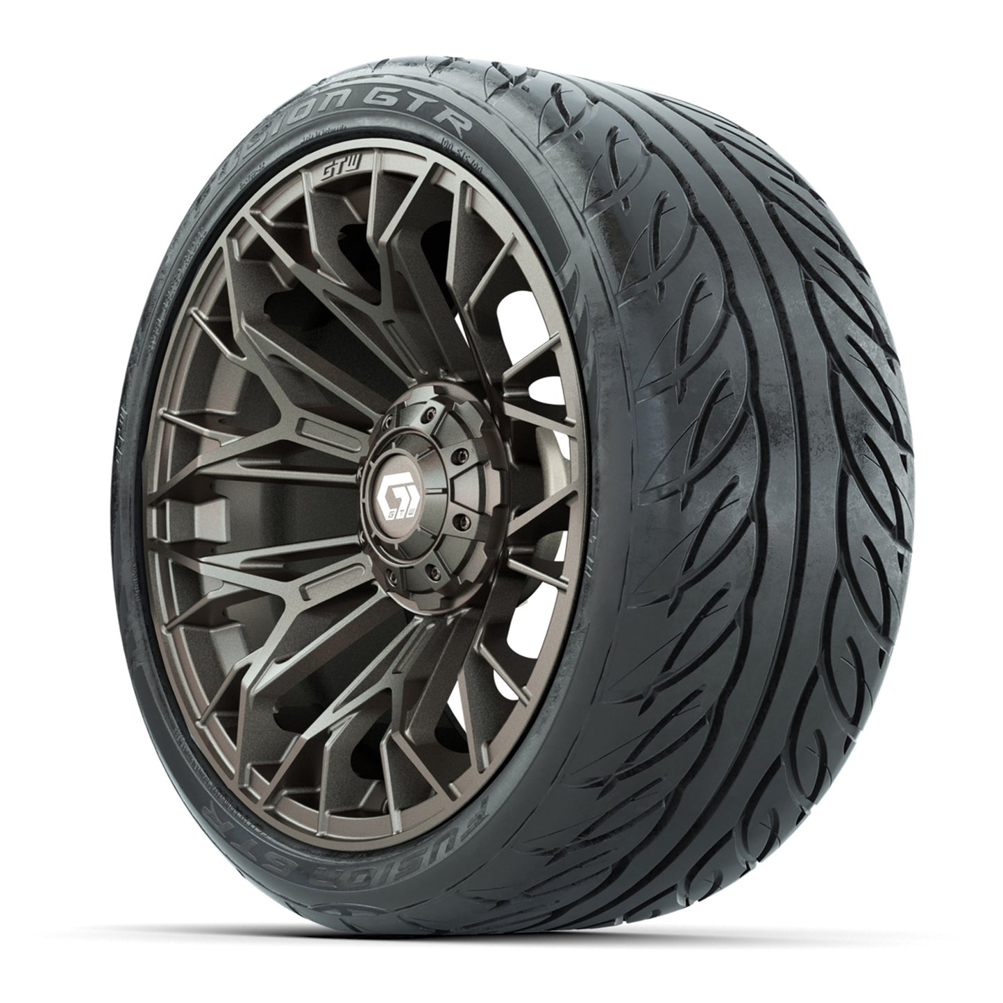 Set of (4) 15 in GTW® Stellar Matte Bronze Wheels with 215/40-R15 Fusion GTR Street Tires