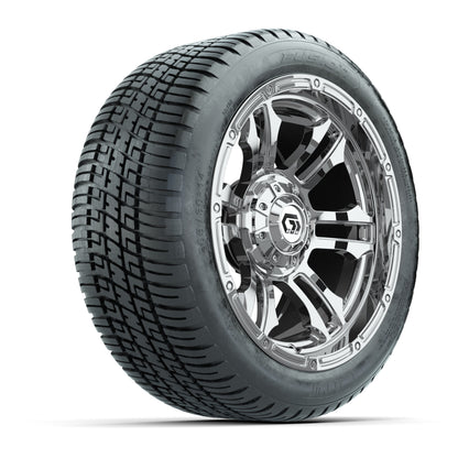 GTW® Shogun Chrome 14 in Wheels with 205/30-14 Fusion Street Tires – Full Set