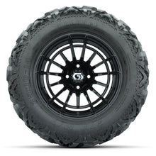 GTW Boost Gloss Black 14 in Wheels with 25x10-14 Barrage Mud Tires – Full Set