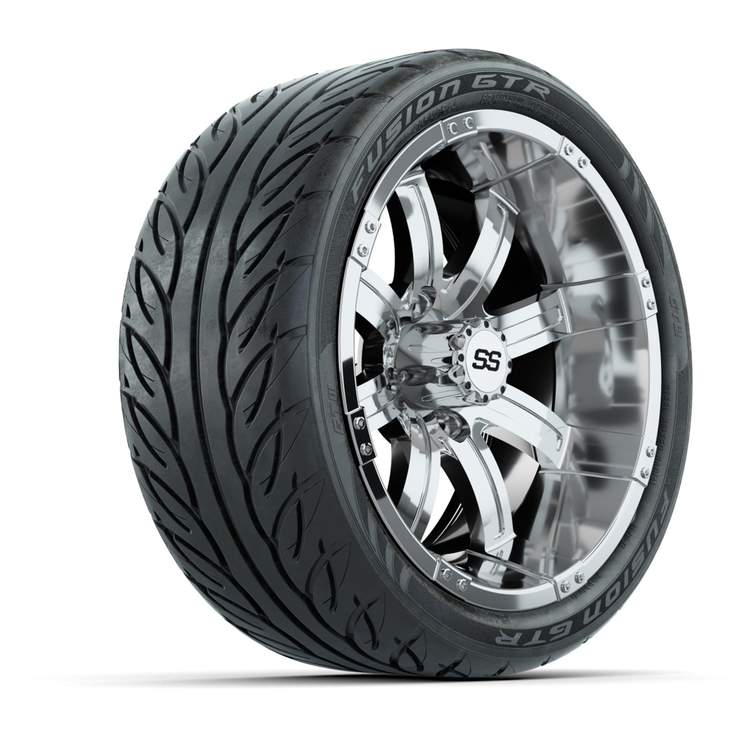 14” GTW Tempest Machined/Black Wheels with Fusion GTR Street Tires – Set of 4