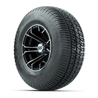GTW Spyder Machined/Black 10 in Wheels with 205/65-R10 Fusion SR Steel Belted Radial Tires – Full Set