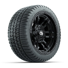 GTW® Shogun Gloss Black 12 in Wheels with 205/30-12 Fusion Street Tires – Full Set