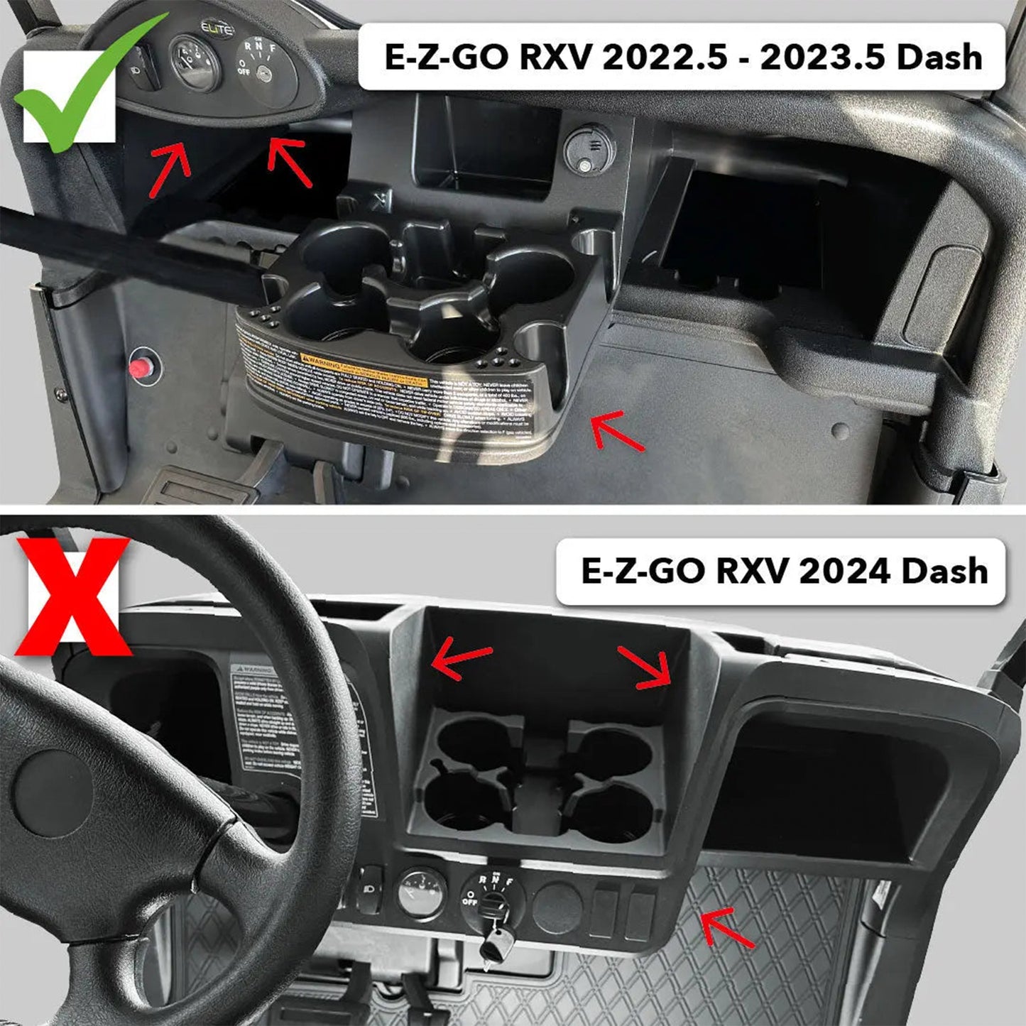 Xtreme Floor Mats for EZGO RXV 2023 - Black/Gray