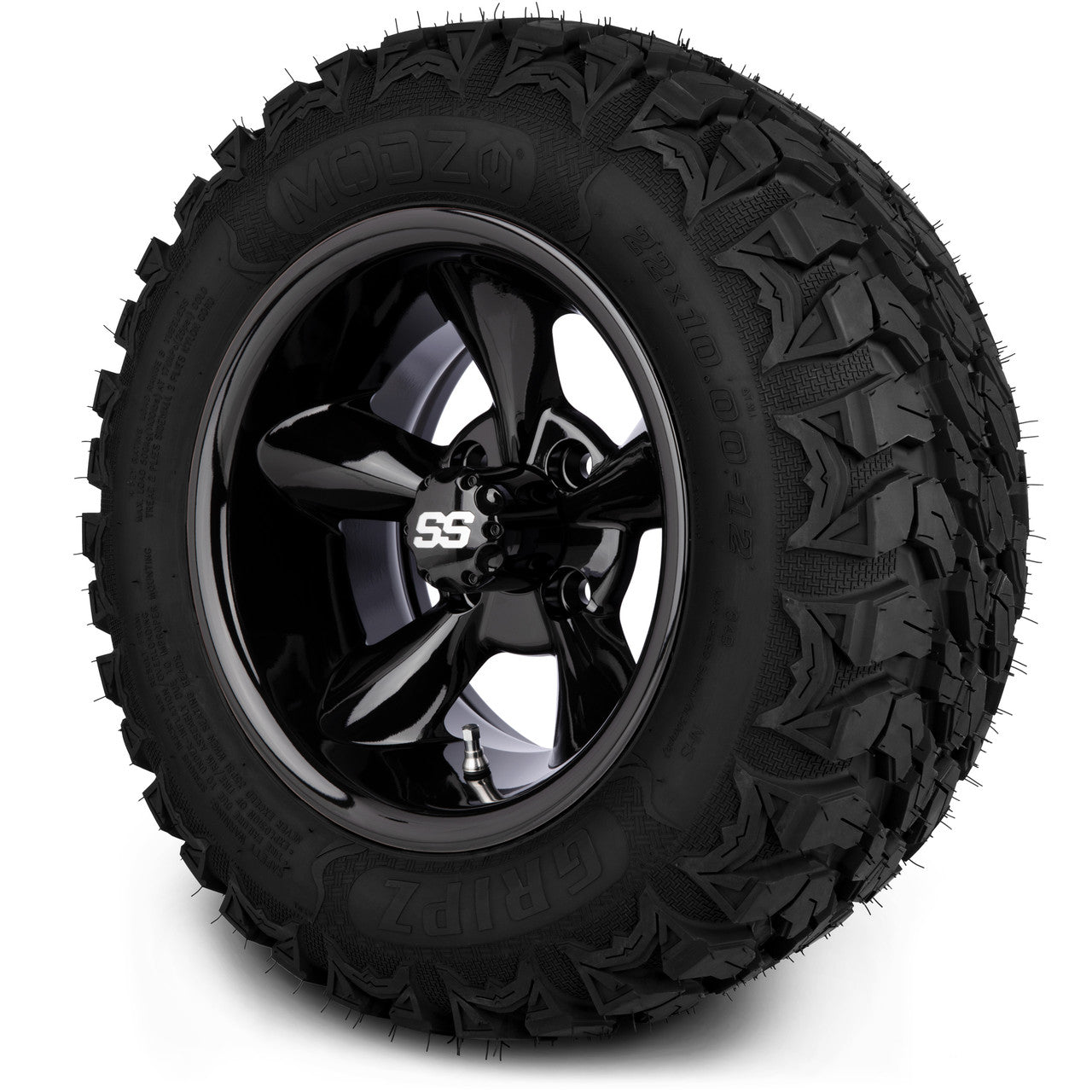 MODZ® 12" Godfather Glossy Black Wheels & Off-Road Tires Combo