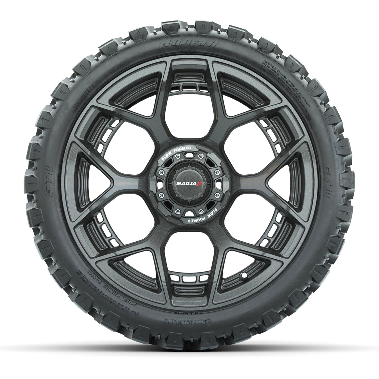 Set of (4) 15" MadJax® Flow Form Evolution Gunmetal Wheels with GTW® Nomad Off Road Tires