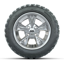 GTW® Godfather Chrome 12 in Wheels with 20X10-12 Nomad Steel Belt Radial All-Terrain Tires – Full Set