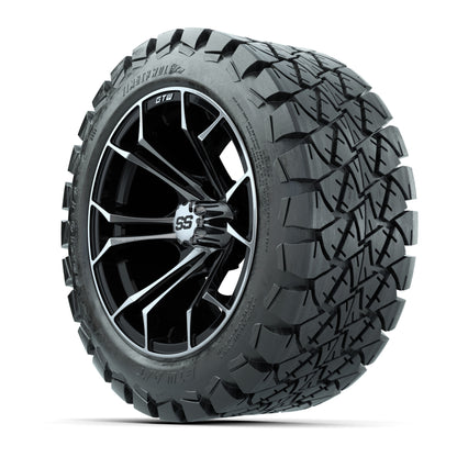 GTW Spyder Machined/Black 14 in Wheels with 22x10-14 GTW Timberwolf All-Terrain Tires – Full Set