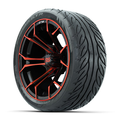 GTW Spyder Red/Black 14 in Wheels with 205/40-R14 Fusion GTR Street Tires – Full Set
