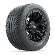 GTW® Stellar Black 14 in Wheels with 255/45-R14 Fusion GTR Steel Belt Radial Street Tires – Full Set