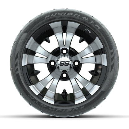 12” GTW Vampire Machined/Black Wheels with Fusion GTR Street Tires – Set of 4