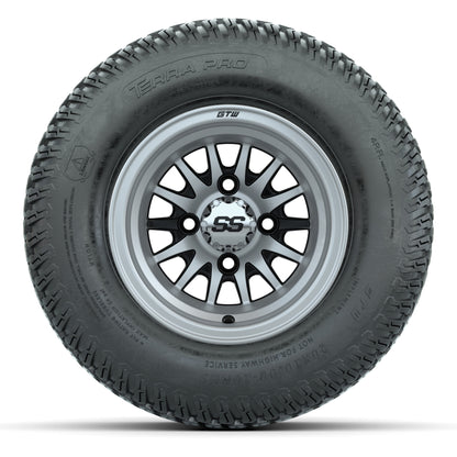 GTW Medusa Black/Machined 10 in Wheels with 20x10-10 S-Pattern Terra Pro Street Tires – Full Set