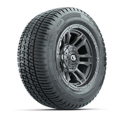 GTW® Shogun Gunmetal 12 in Wheels with 215/50-R12 Fusion S/R Steel Belt Radial Tires - Full Set