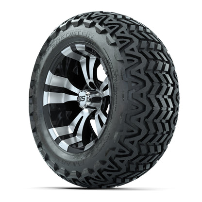 GTW Vampire Black and Machined Wheels with 23in Predator A-T Tires - 14 Inch