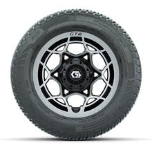 GTW® Nexus Gloss Black 12 in Wheels with 215/50-R12 Fusion S/R Steel Belt Radial Tires – Full Set