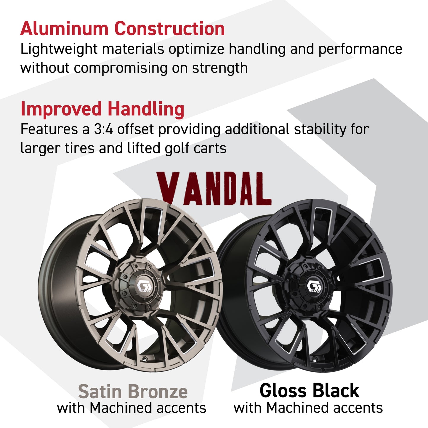 GTW Vandal Bronze/Machined 14 in Wheels with 225/30-14 Mamba Street Tires – Full Set