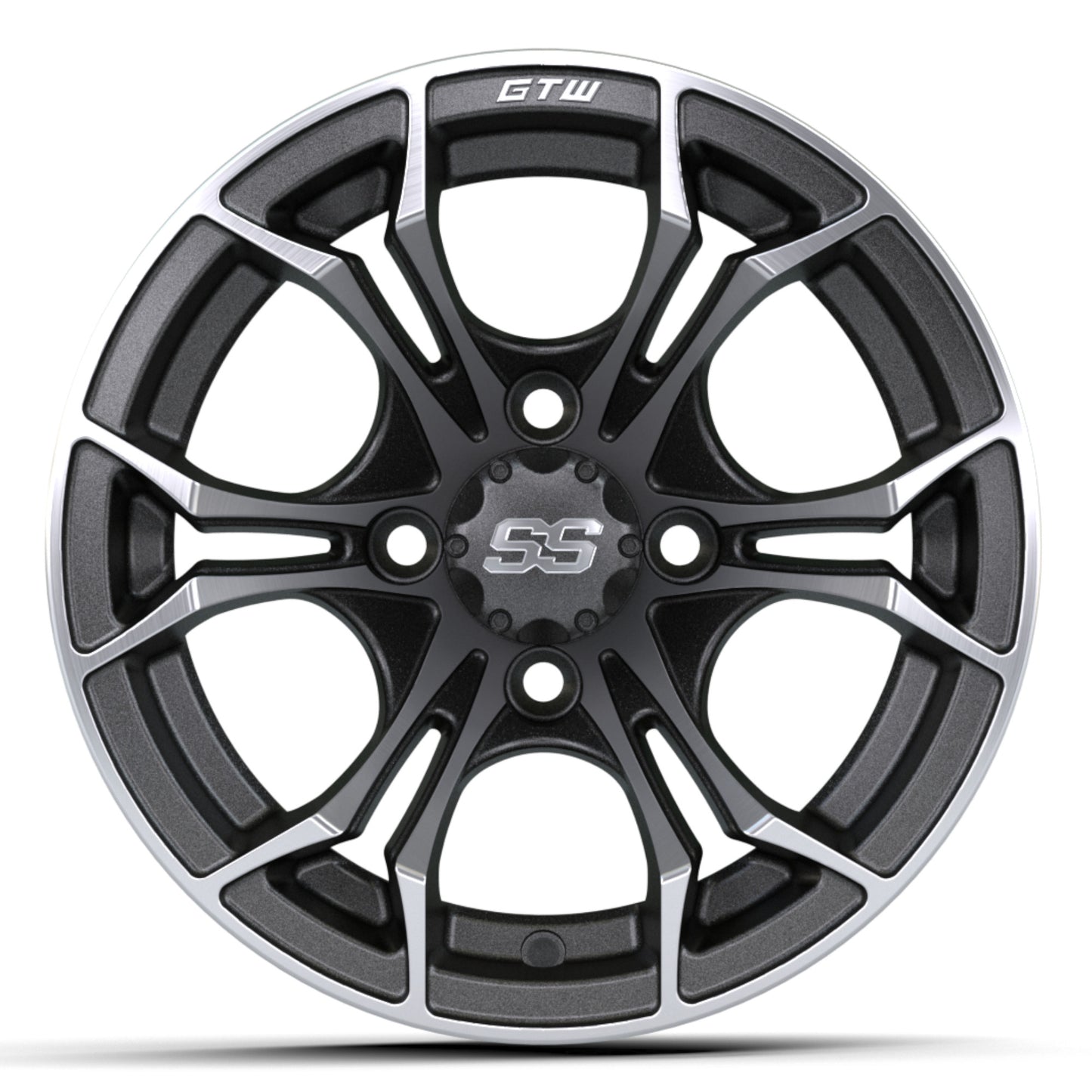 12'' GTW® Spyder Matte Gray Wheel with Machined Accents
