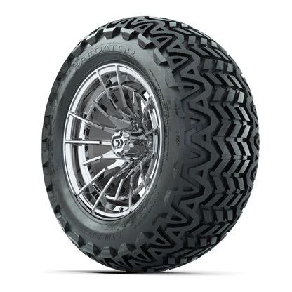 GTW® Boost Chrome 14 in Wheels with 23x10-14 Predator All-Terrain Tires – Full Set