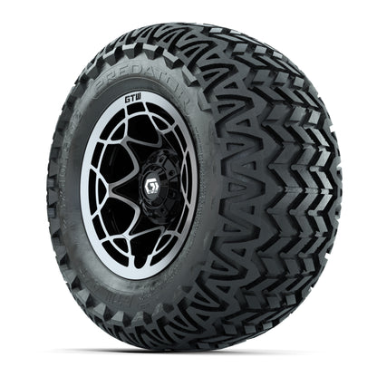 GTW® Nexus Black/Silver 12 in Wheels with 23X10.5-12 Predator All-Terrain Tires – Full Set