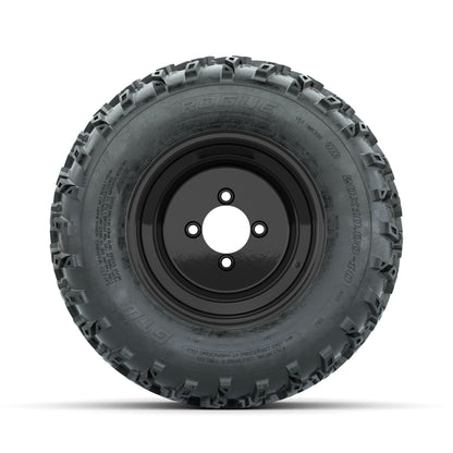GTW Steel Matte Black 3:5 Offset 10 in Wheels with 20x10.00-10 Rogue All Terrain Tires – Full Set