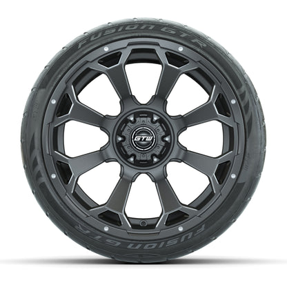 GTW Raven Matte Gray/Ball Mill 15 in Wheels with 215/40-R15 Fusion GTR Steel Belt Radial Street Tires – Full Set