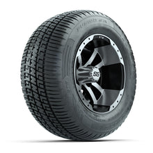 GTW Storm Trooper Black/Machined 10 in Wheels with 205/50-R10 Fusion S/R Radial Steel Belt Street Tires - Full Set
