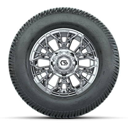 GTW® Stellar Chrome 12 in Wheels with 255/50-12 Excel Classic Street Tires – Full Set
