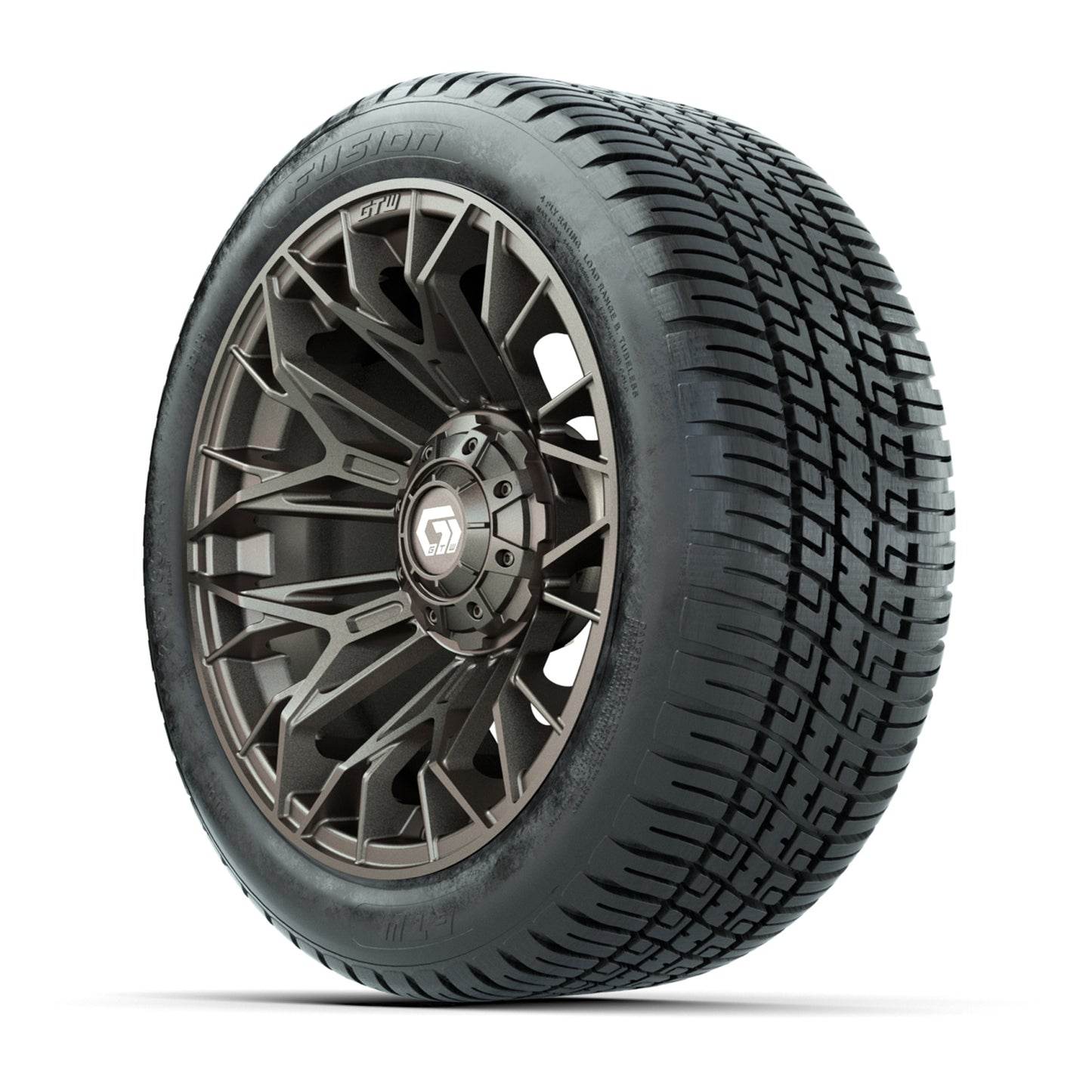 GTW® Stellar Matte Bronze 14 in Wheels with 205/30-R14 Fusion Street Tires – Full Set