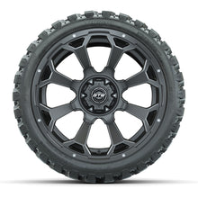 Set of (4) 15″ GTW Raven Matte Gray Wheels with 23x10-R15 Nomad All-Terrain Tires