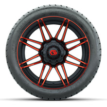 GTW Stealth Red/Machined 14 in Wheels with 225/30-14 Mamba Street Tires – Full Set