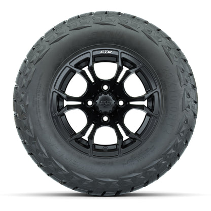 GTW Spyder Matte Black 12 in Wheels with 23x10.00-R12 Maverick All-Terrain Tires – Full Set