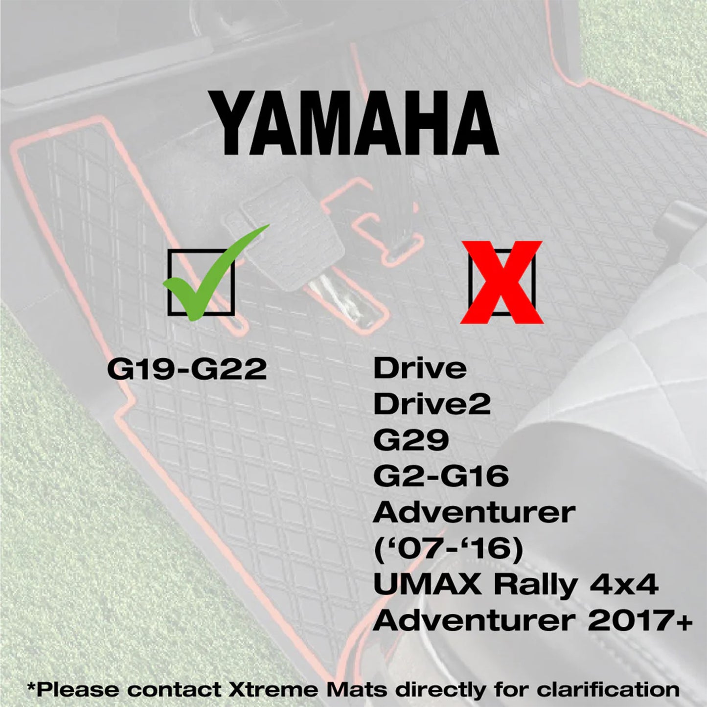 Xtreme Floor Mats for Yamaha G19-G22 - Black/Red