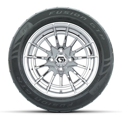 GTW® Boost Chrome 14 in Wheels with 255/45-R14 Fusion GTR Steel Belt Radial Street Tires – Full Set