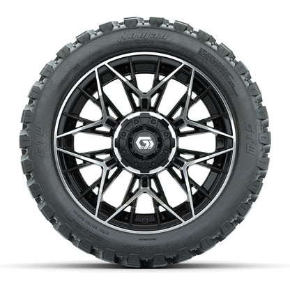 Set of (4) 14 in GTW® Stellar Machined & Black Wheels with 23x10-R14 Nomad All-Terrain Tires