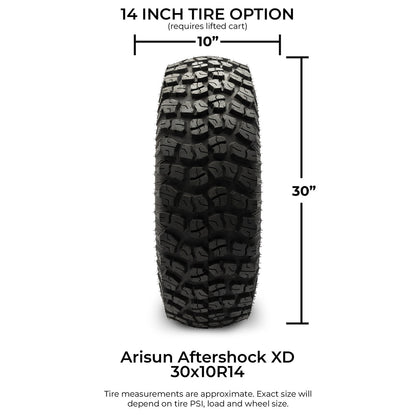 Arisun Aftershock Series All Terrain Radial Golf Cart Tire - 30x10-14 (6-Ply)