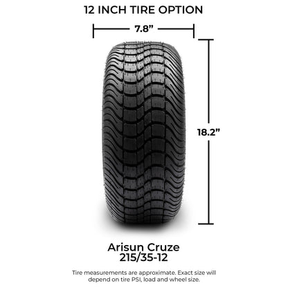 MODZ® 12" Mauler Glossy Black with Ball Mill Wheels & Street Tires Combo