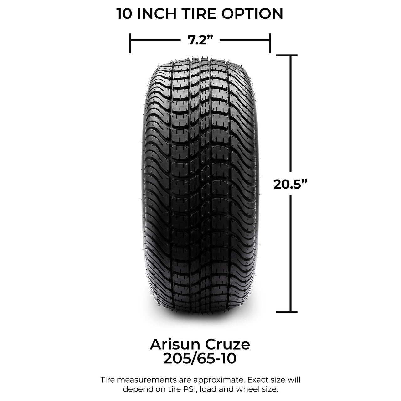 MODZ® 10" Vampire Machined Black Wheels & Street Tires Combo