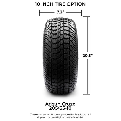 MODZ® 10" Vampire Machined Black Wheels & Street Tires Combo