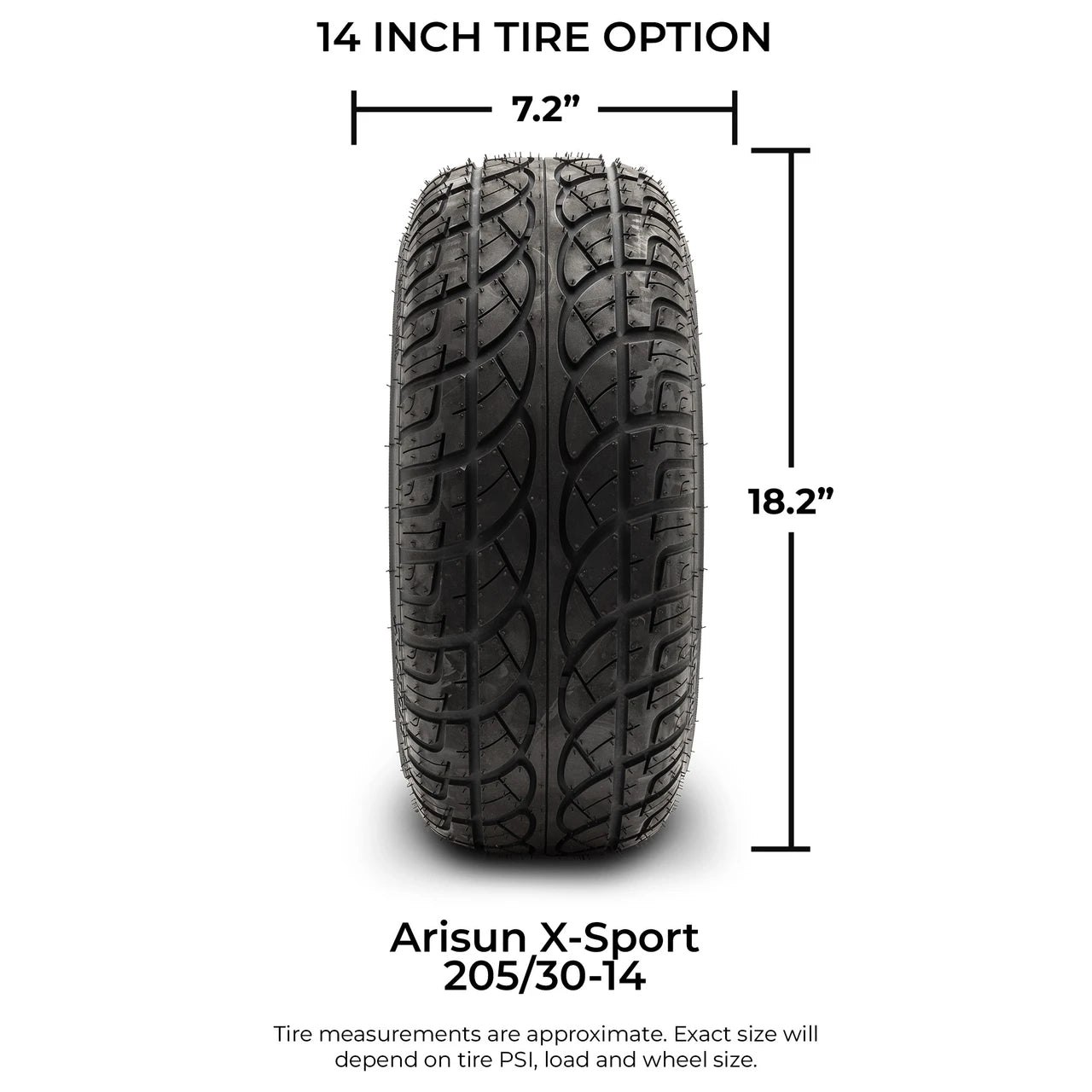 MODZ® 14" Vampire Matte Black Wheels & Street Tires Combo