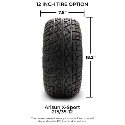 MODZ® 12" Vortex Glossy Black Wheels & Street Tires Combo