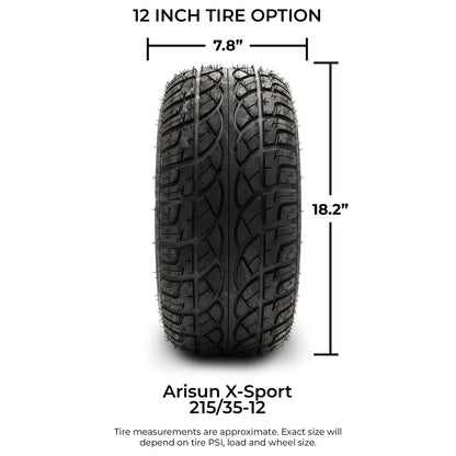 MODZ® 12" Drift Glossy Black Wheels & Street Tires Combo