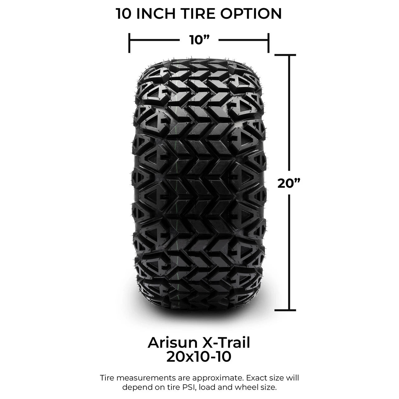 MODZ® 10" Steel D-Window Glossy Black Wheels & Off-Road Tires Combo