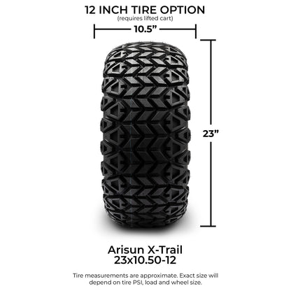 MODZ® 12" Matrix Glossy Black with Ball Mill Wheels & Off-Road Tires Combo