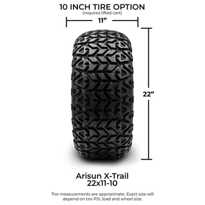 MODZ® 10" Ambush Glossy Black Wheels & Off-Road Tires Combo