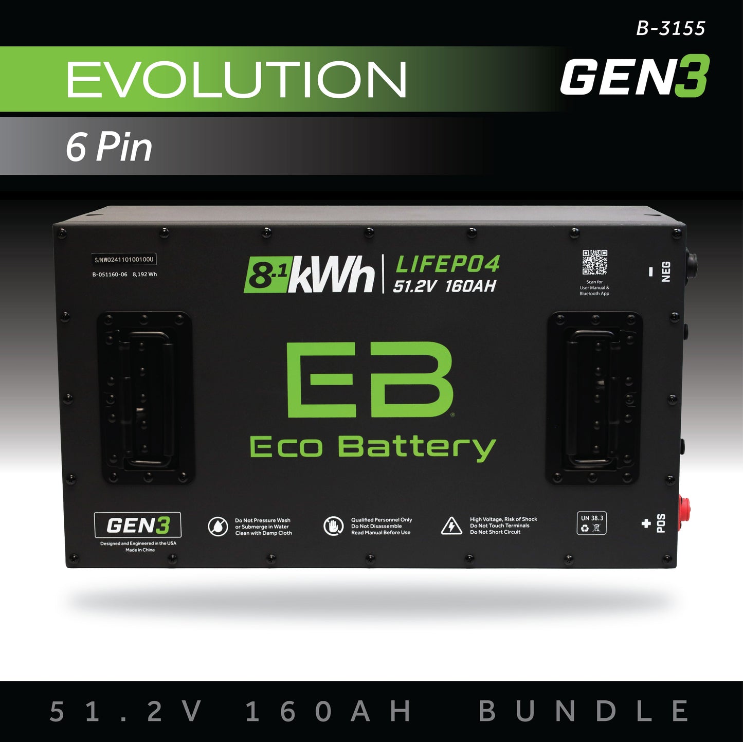 51V 160AH Battery Bundle / Evolution (6-Pin)
