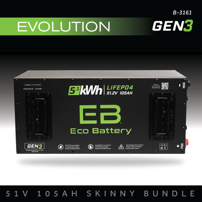 51V 105Ah Skinny Battery Bundle / Evolution (9-Pin Harness)