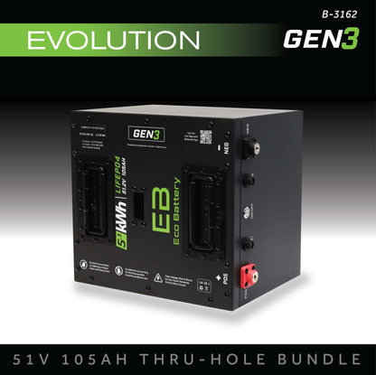 51V 105AH Thru-Hole Battery Bundle / Evolution (9-Pin Harness)